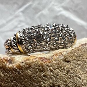 Premier Designs Two Tone CZ Band Size 8